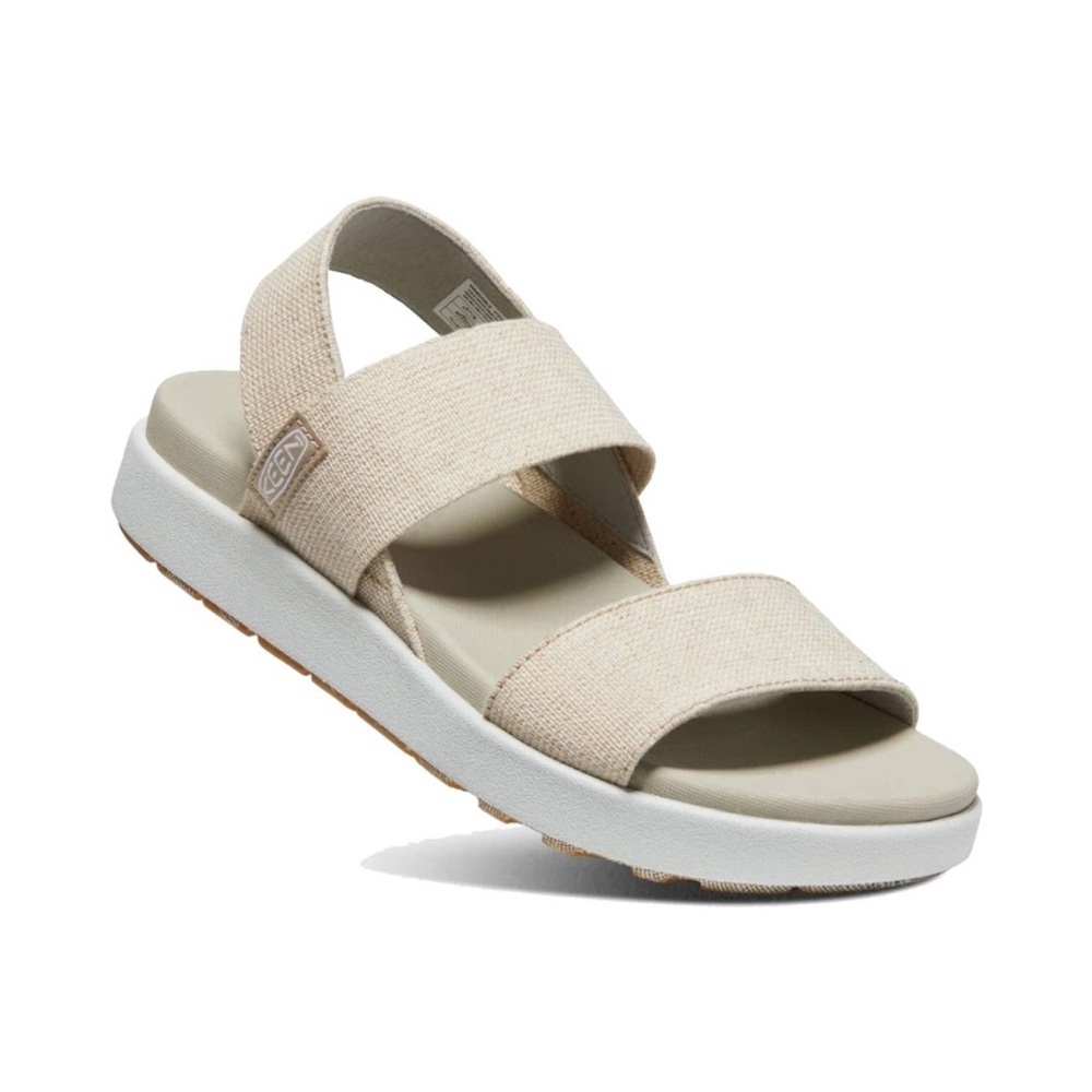 Keen Elle Backstrap Natural Hemp Plaza Taupe 9.5 40 Cream Platform Sandal Wedge